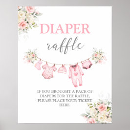 Baby Meisje Kleding Luier Raffle teken Poster