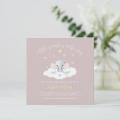 Baby Meisje Kleine Pinda Baby shower Invitation (Staand voorkant)