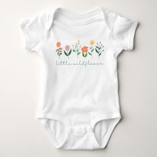 Baby Meisje Kleine Wildflower Bloemen Baby Bodysui Romper (Voorkant)