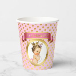 Baby Meisje Koninklijke Prinses Kroon Roze Goud Papieren Bekers