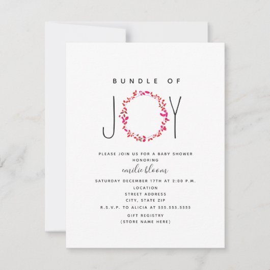 Baby Meisje Krans Baby Shower Kaart (Voorkant)