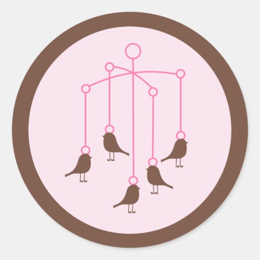 Baby Meisje Kwekerij Ronde Sticker (Voorkant)