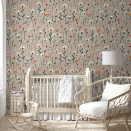 Baby Meisje Kwekerij Whimsical Boho Wildflower Dai Behang