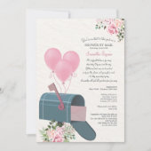 Baby meisje lange afstand douche uitnodiging (Voorkant)