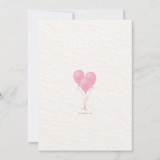 Baby meisje lange afstand douche uitnodiging (Achterkant)