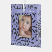 Baby Meisje Lavendel Tiny T-shirt Foto Ornament (Voorkant links)