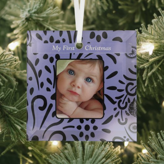 Baby Meisje Lavendel Tiny T-shirt Foto Ornament (Insitu)