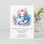 Baby Meisje Mermaid Baby shower Beauty Kaart (Staand voorkant)