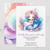 Baby Meisje Mermaid Baby shower Beauty Kaart (Voorkant / Achterkant)