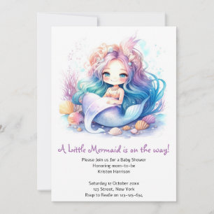 Baby Meisje Mermaid Baby shower Beauty Kaart