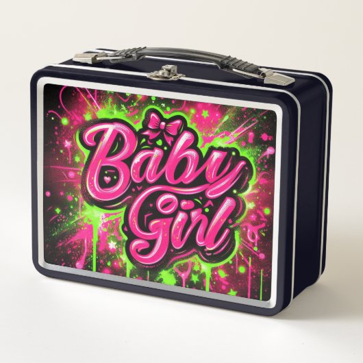 Baby Meisje Metalen Lunchbox (Voorkant)