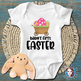 Baby Meisje Mijn Eerste Pasen Outfit Korte Mouwen Romper