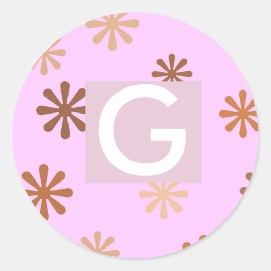 Baby Meisje Monogram "G" Stickers (Voorkant)