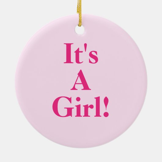 Baby Meisje Naam Aankondiging Aarde Groen Roze Keramisch Ornament (Achterkant)