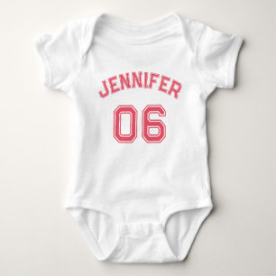Baby Meisje Naam Jersey Nummer Sporten Zacht Katoe Romper
