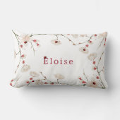 Baby Meisje Naam Ladybug Floral Kussen (Voorkant)