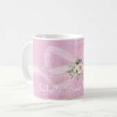 Baby Meisje Naam Pastel Roze Lint Bloemen Zoet Koffiemok (Voorkant links)