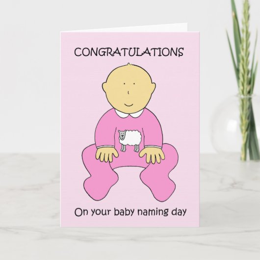 Baby meisje naamdag gefeliciteerd. kaart (Voorkant)
