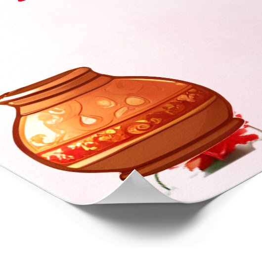 Baby Meisje Naming Cradle Ceremonie welkomstbord Poster (Hoek)