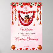 Baby Meisje Naming Cradle Ceremonie welkomstbord Poster (Voorkant)