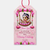 Baby Meisje Naming Namkaran Cradle gunst dank u Cadeaulabel (Voorkant)