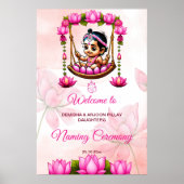Baby Meisje Naming Namkaran Cradle welkomstbord Poster (Voorkant)