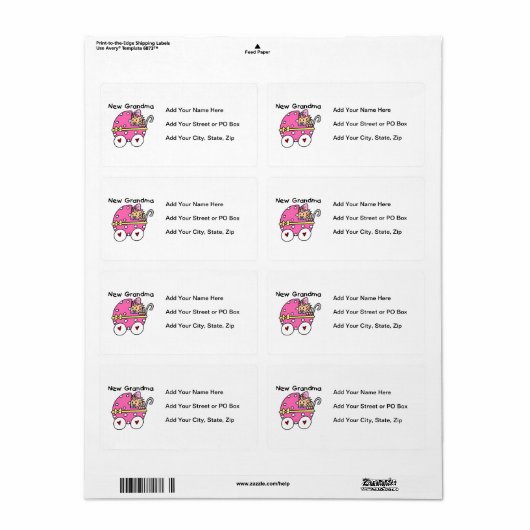 Baby Meisje Nieuwe Oma Gifts Etiket (Full Sheet)
