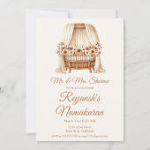 Baby Meisje of Jongen Namakaran Naming Ceremony Kaart (Voorkant)