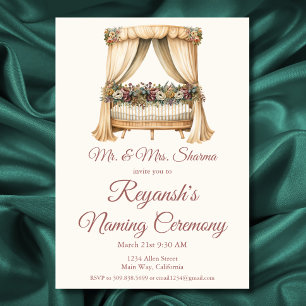 Baby Meisje of Jongen Wieg Naming Ceremonie Kaart