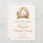 Baby Meisje of Jongen Wieg Naming Ceremonie Kaart (Voorkant)