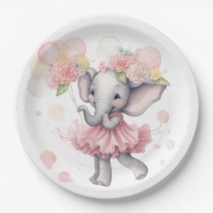 Baby Meisje Olifant Baby shower Borden Papieren Bordje