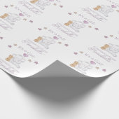 Baby Meisje Olifant en Schattigee Ballon Waterverf Cadeaupapier (Hoek)