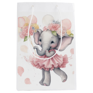 Baby Meisje Olifant Gift Bag Medium Cadeauzakje