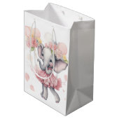 Baby Meisje Olifant Gift Bag Medium Cadeauzakje (Achterkant Gekanteld)