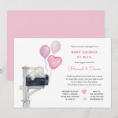 Baby Meisje Olifant op Mailbox Douche per Mail Kaart (Voorkant / Achterkant)