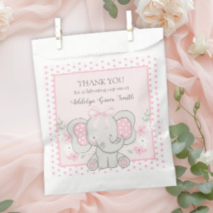Baby Meisje Olifant Roze Polka Dot Sip Zie Douche Bedankzakje