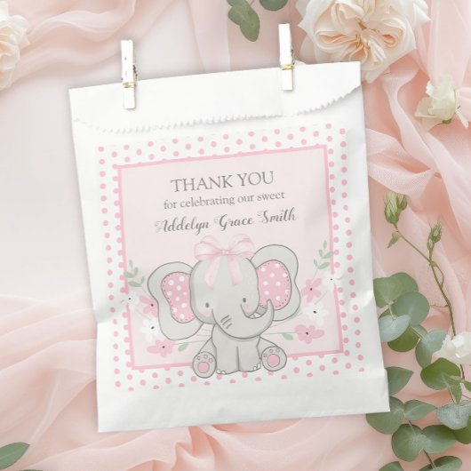 Baby Meisje Olifant Roze Polka Dot Sip Zie Douche Bedankzakje
