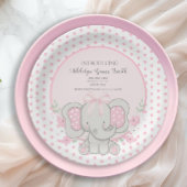 Baby Meisje Olifant Roze Polka Dot Sip Zie Douche Papieren Bordje