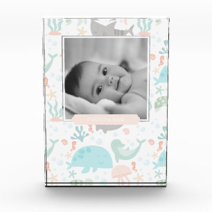 Baby Meisje Onder Zee Foto Blok