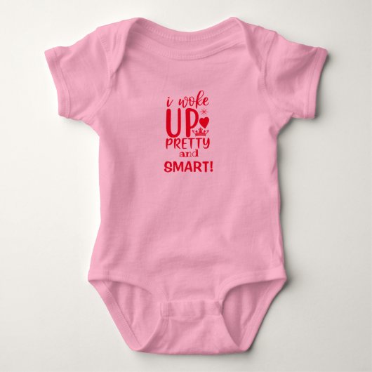 Baby meisje one-piece wakker  en SMART! Romper (Voorkant)