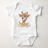 Baby Meisje Onederful Giraffe Wild Een 1e Verjaard Romper (Voorkant)