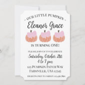 Baby meisje onze kleine pompoen eerste verjaardag kaart (Voorkant)