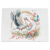 Baby Meisje Ooievaar Groot Cadeauzakje (Voorkant)