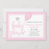 Baby Meisje Ouders Roze QR Code Baby shower Kaart (Voorkant)