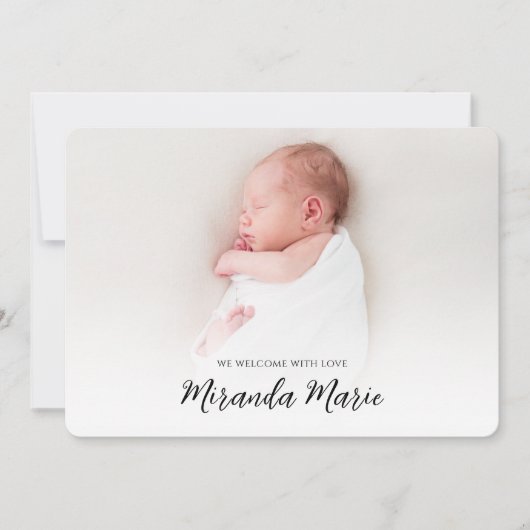 Baby Meisje Overlay Tekst Pasgeboren Foto Bloemen  (Voorkant)