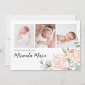 Baby Meisje Overlay Tekst Pasgeboren Foto Roze Blo (Voorkant)