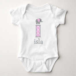 Baby Meisje Pasgeboren Polka Dot Olifant letter i Romper