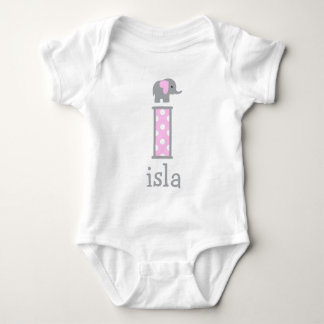 Baby Meisje Pasgeboren Polka Dot Olifant letter i Romper