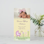 Baby Meisje Pram Geboorteaankondiging Fotokaart Aankondiging (Staand voorkant)