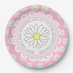 Baby Meisje Quote Daisy Theme Baby shower Borden Papieren Bordje